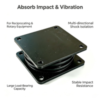 Isolateur de vibrations multidirectionnel LIVA pour charges lourdes, amortisseur à noyau en caoutchouc, composants en acier au carbone, garantie 1 an