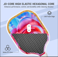 Raquettes de pickleball en fibre de carbone T700 de haute qualité, thermoformées, avec noyau en nid d'abeille GEN4 de 16 mm, 40 trous, surface améliorée pour une meilleure adhérence, pour enfants