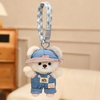 Porte-clés Ours Mignon et Mignon en Peluche 15cm, Rembourré en Coton PP, Tendance Unisexe, Accessoire de Mode pour Fête, Pendentif de Sac à Dos 14+