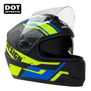 Casco Integrale per Moto Certificato DOT con Visiera Trasparente + Parabrezza Nero Integrato, Casco di Sicurezza Integrale per Motociclisti - Product Image 3