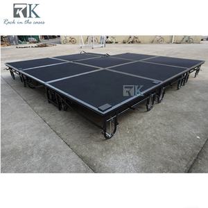 Escenario Plegable de Acero con Acabado en Alfombra Negra para Eventos al Aire Libre - Product Image 5