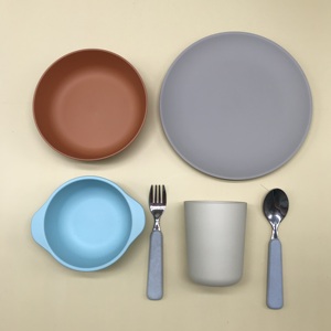 BOBE Eco HOME Durable Dishwasher Safe <strong>My</strong> <strong>First</strong> <strong>Meal</strong> Combo Set Children's Tableware BPA Free Bamboo - Product Image 1