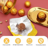 Envoltorios de Aluminio Dorado para Chocolate, Impresos, Termosellables y Plegables, para Empacar Dulces, Venta al Por Mayor
