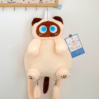 Gros siamois ours sac à dos blanc noir Super doux en peluche sac à bandoulière étudiant cartable dessin animé peluche poupée enfants