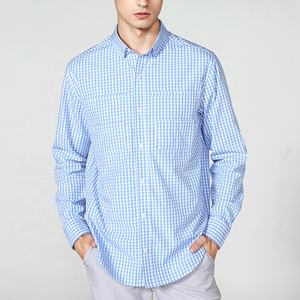 Chemise à carreaux manches longues pour hommes, en sergé uni, Style anglais, personnalisé, nouveau, 2020 - Product Image 1