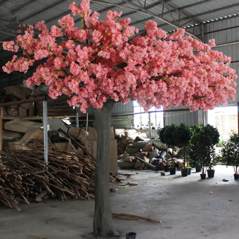 Arbol flor de tecido de árvore de cereja rosa flor artificial