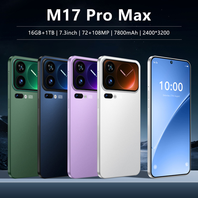 Wholesale M17 Pro Max 5G Phone 16GB+1TB Large Memory 7800mAh Big Battery Bulk Order