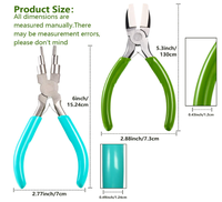 Ensemble d'outils de fabrication de bijoux 2 pièces avec pinces 6 en 1 et pinces à cintrer les fils pour la création de perles, la mise en boucle, la mise en forme, les travaux manuels de bricolage