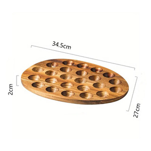 Modern Multi-Purpose Bamboo Acacia <b>Egg</b> Holder Counter Top <b>Egg</b> Storage Tray for Kitchen Refrigerator Easter Holiday <b>Decor</b> - Product Image 6