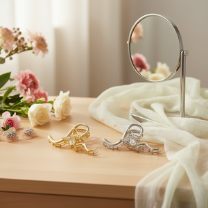 Pinza de Pelo con Diseño de Mariposa y Ondas, 12 cm, Accesorio para el Cabello para Mujer - Product Image 2