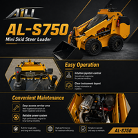 Mini-chargeuse sur pneus S750, chargeuse compacte de 400 kg, moteur Yanmar Kubota pour la construction, l'agriculture et l'aménagement paysager