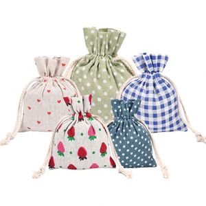 Heavy Duty Eco-Friendly Reusable Cotton <b>Drawstring</b> <b>Pouch</b> Custom Logo Gift Bag with Natural Color Letter Pattern for Promotion - Product Image 4