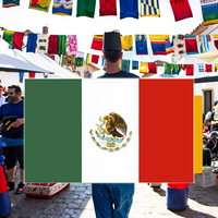 3 * 5ft Mexicain Mexique Drapeau Personnalisé Polyester Stock avec Impression Numérique Comprend Deux Œillets Style Fanion Fiberglass Flagpole