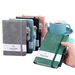 Custom Soft Cover PU Leather Planner Mini Pocket A7 Office School Budget Binder Dairy Notebook