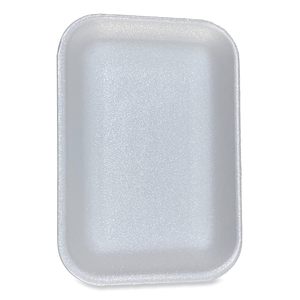 Barquettes à viande jetables GEN # 2 8,5 x 6,03 x 1,11 Mousse blanche 500/carton pour le stockage et les contenants alimentaires - Product Image 2