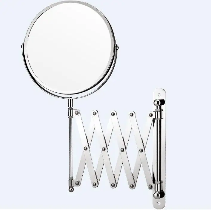 Parete specchio rotondo allungabile con struttura in metallo magnificated specchio