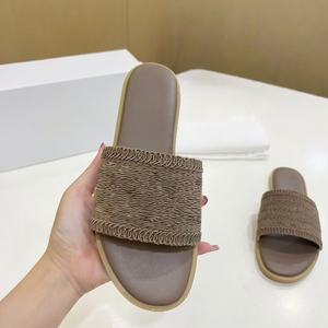 New Women's 2026 Winter Ethnic Woven Oxford Beach Sandals Flat Soft-Soled EVA Insole Anti-Slip <b>Outdoor</b> for Slides - Product Image 5