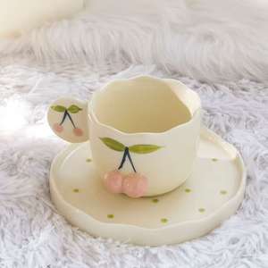 M mignon <span class=keywords><strong>Mate</strong></span> tasses à café soucoupe cadeau motif moderne réutilisable Camping lait dîner café Mu verres fournitures de cuisine verres - Product Image 4