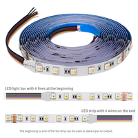 Bande LED flexible 5-en-1 RGBCCT RGBWW 5050, 60/96 LED/m, RGB+W+WW RGBW RGBWW 2700K - 6500K, DC12V/24V
