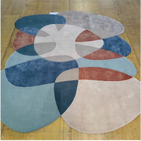 Tapis moderne de luxe en laine fait à la main en velours imprimé motif floral antidérapant 13mm d'épaisseur maison hôtels salon ignifuge