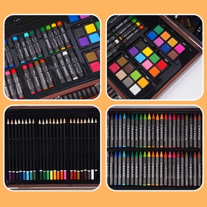 Lot <span class=keywords><strong>de</strong></span> 140 crayons <span class=keywords><strong>de</strong></span> peinture à l'huile non collants en boîte en bois pour enfants – Ensemble <span class=keywords><strong>de</strong></span> crayons <span class=keywords><strong>de</strong></span> couleur pour l'art et la peinture - Product Image 3