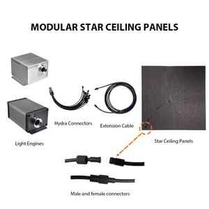 完成した星空効果音響モジュラータイル光ファイバースター天井パネルキットポリエステルファイバーボードパネルライトシステム - Product Image 4