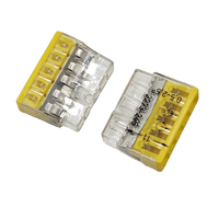 Conector de Empalme de Cables PUSH WIRE 2273-245 en Stock, Nuevo y Original Alemán, Carcasa Transparente de 5 Conductores, Cubierta Amarilla 2273 245