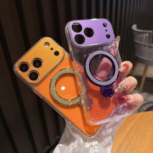 Senyork bling glitter transparent magnetic holder girls phone <b>case</b> for <b>iPhone</b> <b>11</b> 16plus 17promax bracket back cover - Product Image 1