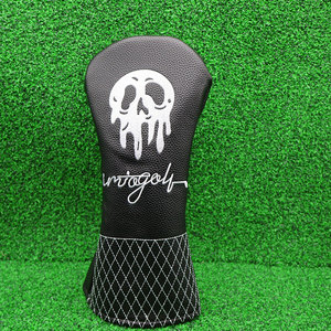 3 pcs/सेट खोपड़ी के लिए गोल्फ हेडकवर क्लब हेड कवर के लिए ड्राइवर/3 लकड़ी/हाइब्रिड पु चमड़े के गोल्फ क्लब कवर - Product Image 4