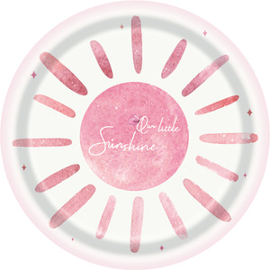 Sun-Themed Party <b>Paper</b> Plates Set Pink Disposable Birthday Decor for Children's Parties Age 2-4 Years - Product Image 3
