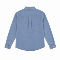 Ensembles pour hommes en stock – Ensemble deux pièces en denim épais 100 % coton avec chemise-veste en jean à manches longues et double poche poitrine