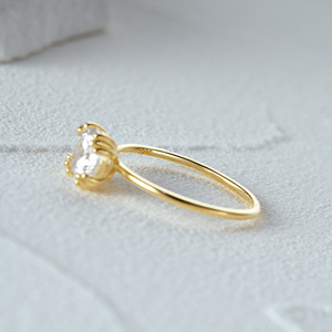 CANNER <b>Unique</b> Elegant Zircon <b>Ring</b> <b>Engagement</b> Luxury Four-Prong Crown Wedding <b>Ring</b> Ladies S925 Silver Gold Plated Jewelry <b>Ring</b> - Product Image 6