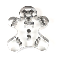 Alat Pembuat Kue 3D Stainless Steel Cetakan Pemotong Kue Gingerbread Man Natal Ukuran Besar