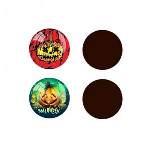 Décoration magnétique d'Halloween, 12 pièces, autocollant magnétique rond en verre pour réfrigérateur - Product Image 6