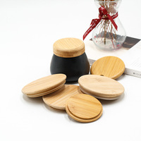 Venta al por mayor de tapas de tarros de albañil de madera natural cubierta de bambú de madera con anillos de sellado de silicona aceptar personalizado para tarro de vela de vidrio
