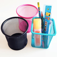 Porte-stylo en métal de style coréen créatif, organisateur de bureau en fer coloré pour étudiants avec calendrier, fournitures de bureau et papeterie