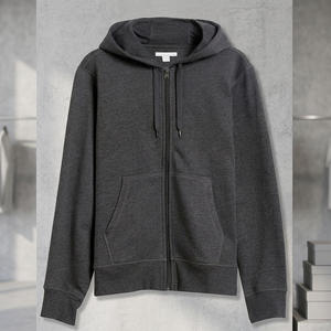 Sudadera con Capucha Unisex con Cierre, Corte Regular, Color Sólido, 100% Algodón, Felpa Francesa, Ropa Casual de Otoño, Impresión Digital - Product Image 2