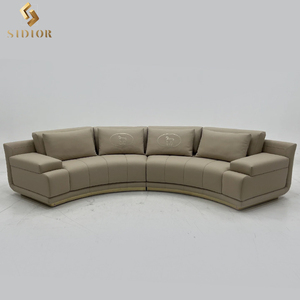 أريكة غرفة معيشة إيطالية شهيرة نصف دائرية نصف دائرة مخملية حديثة نصف دائرية منحنية قمر - Product Image 6