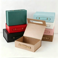 Boîte à Cadeaux Portable en Gros, Boîte Pliante Magnétique Premium avec Poignée en Cuir pour Cadeaux d'Entreprise Blanc Alabastro Champignon