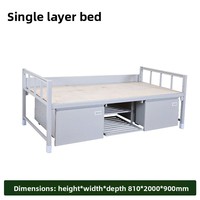Litera doble de Metal resistente personalizada al por mayor, estructura de cama individual desmontable para escuela, dormitorio, apartamento, Hospital