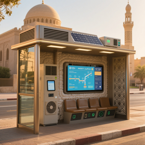 Dubai Ngoài Trời Đường Phố Thông Minh Điều hòa Không Khí Xe Buýt Dừng Hiển Thị Quảng Cáo Kèm Theo Xe Buýt Nơi Trú Ẩn Một Kiosk Với Công Cộng Phòng Nghỉ - Product Image 3