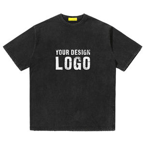 T-shirt pour homme surdimensionné vintage lavé avec logo graphique personnalisé, style streetwear décontracté, manches courtes, sport, t-shirts pour homme - Product Image 5