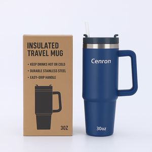 Custom Logo 40oz Stainless Steel Tumbler Handle <b>Straw</b> Double Wall Vacuum Insulated Eco-Friendly 6-12 Hours Thermal Performance - Product Image 1