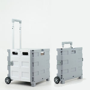 折り畳み式プラスチック食品カート折り畳み式ハンドプッシュ食料品ショッピングトロリーカート - Product Image 2