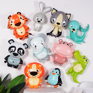 Ballon en aluminium animaux de dessin animé mignon, motifs Panda, <span class=keywords><strong>Castor</strong></span>, Crocodile, Éléphant, Pingouin, Lapin, pour décoration de fête d'anniversaire et Journée des enfants - Product Image 3