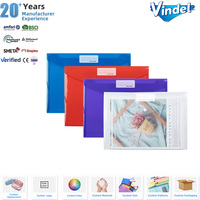 Carpeta de Archivo A4 Colorida en Oferta, Bolsa de Documentos de Plástico PP con Cierre de Botón, Organizador de Papel para Oficina y Escuela
