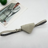 Ceinture pour femmes JULUN, ceinture personnalisée, ceintures de créateur, mini pochette triangulaire en daim, sangle à œillets, accessoire de taille décoratif pour robes et jeans