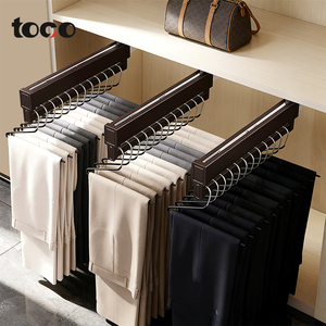 <span class=keywords><strong>Porte</strong></span>-pantalons télescopique en aluminium à fixation supérieure, support de rangement pour pantalons <span class=keywords><strong>coulissant</strong></span>, organisateur de garde-robe, quincaillerie - Product Image 1