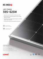 Panel surya Wajah dua Anti debu HI MO 7 595W 620W 615W 625W 2382 W 1134 * mm kaca ganda asli pabrik modul PV
