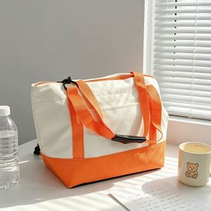 Sac fourre-tout Oxford bicolore tendance avec bandoulière amovible pour le shopping - Product Image 3